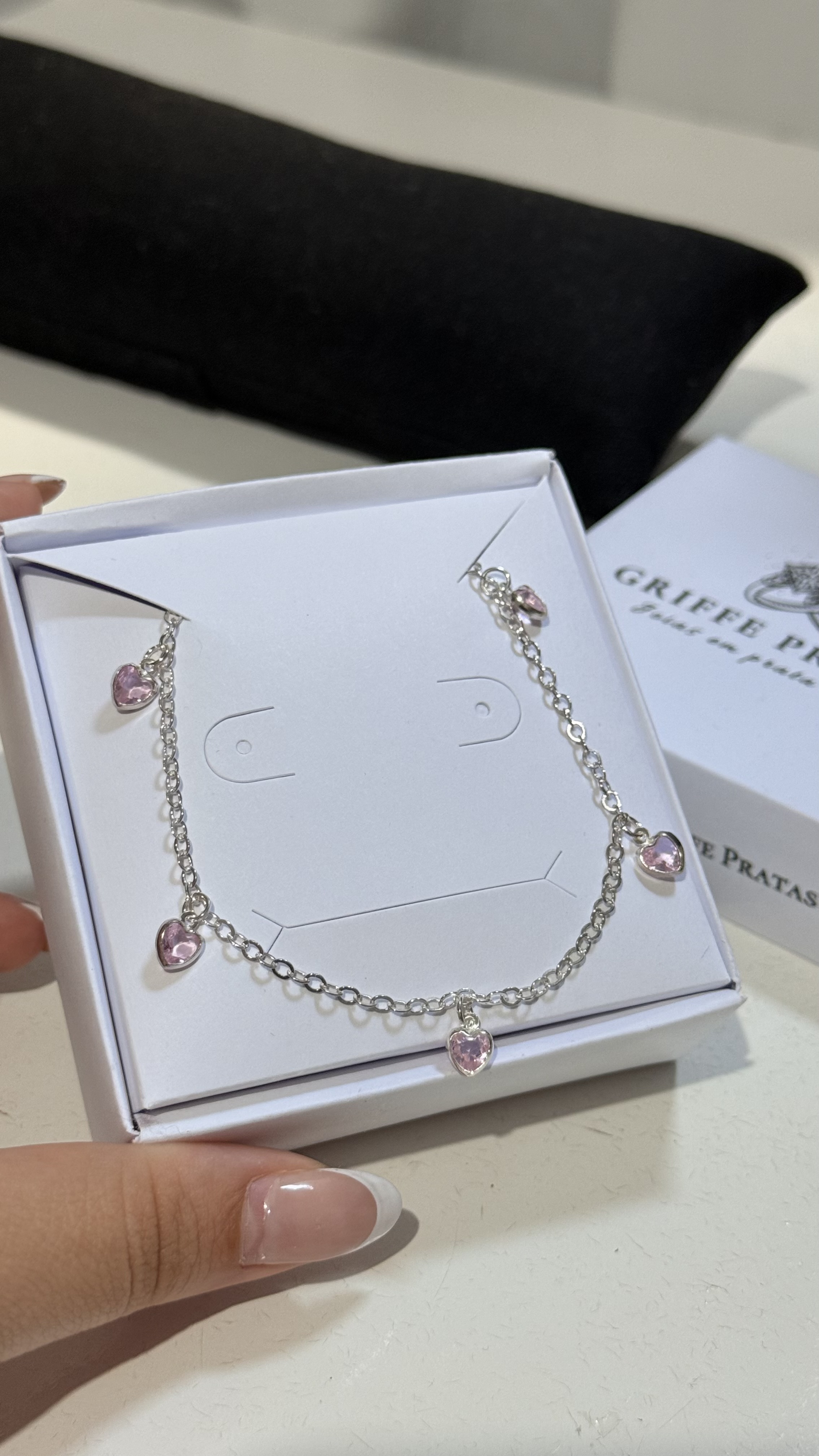 pulseira zircônia rosa