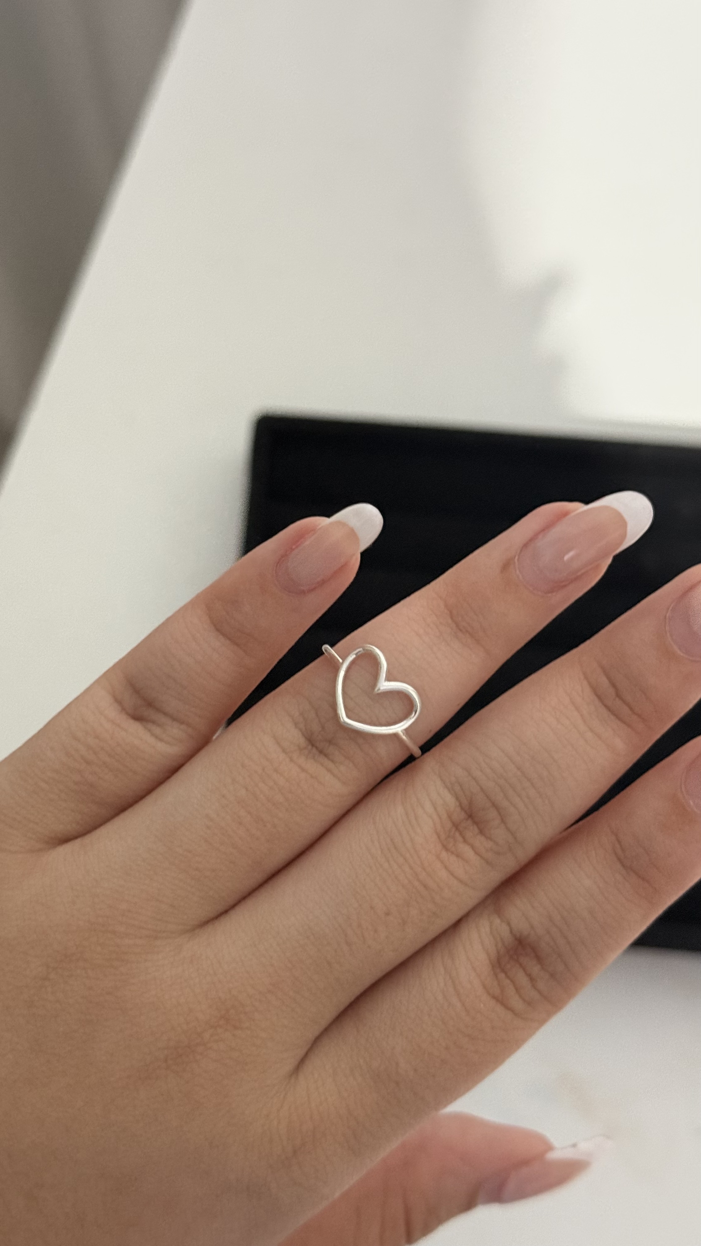 anel coração vazado